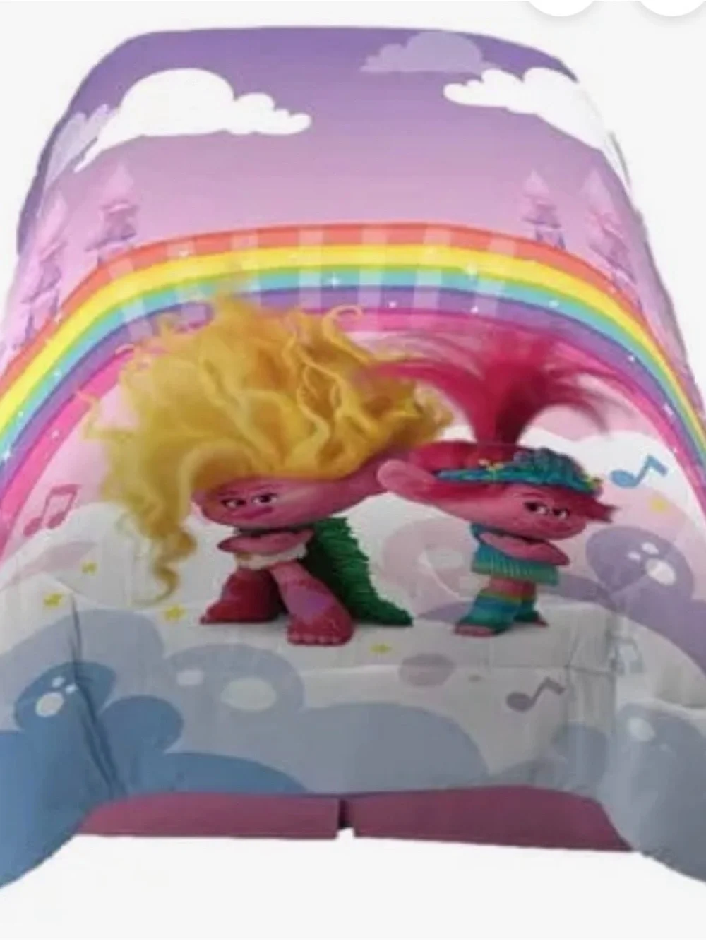 Trolls Rainbow Kids Comforter with Reverisble Pillow Case